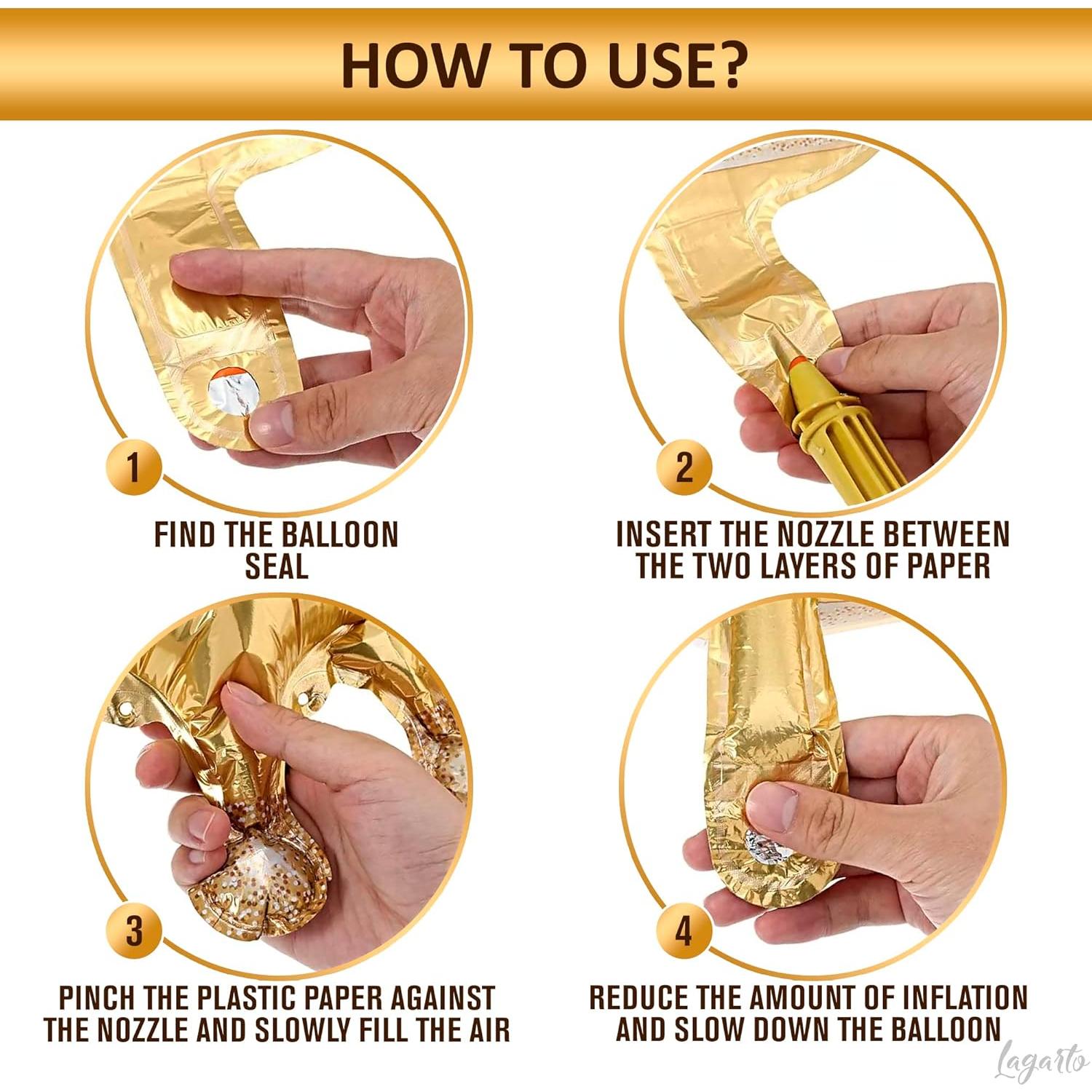 Globos de Princesa Dorados LIGHTNIN - 3 Pcs 97x90 cm