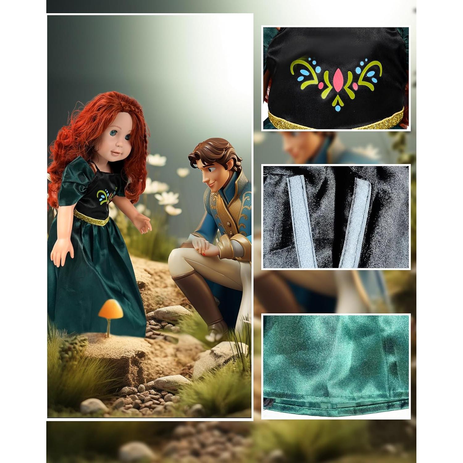 Conjunto de Ropa de Muñeca 18" ARTST - 6 Disfraces de Princesa