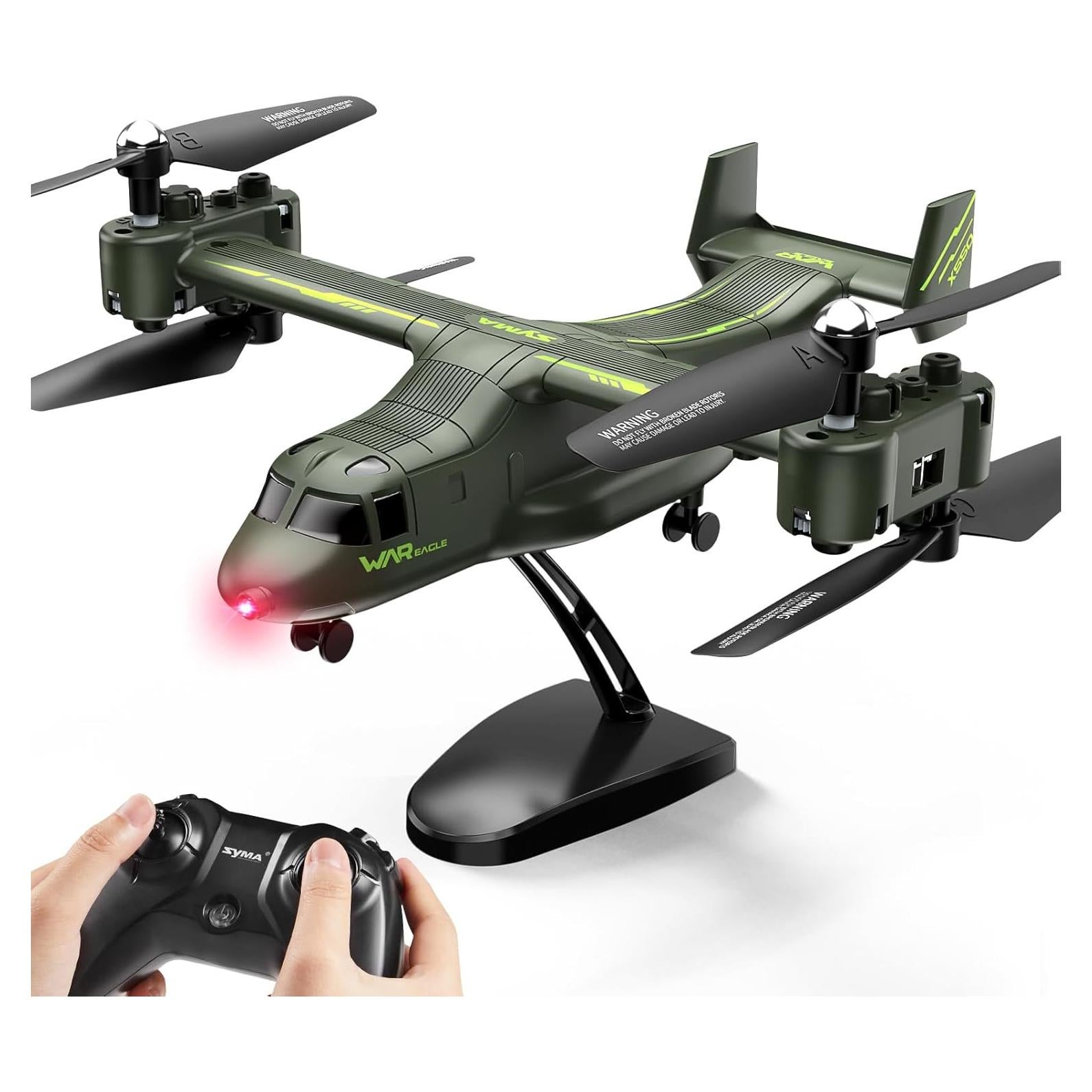 Helicóptero RC Syma X550 Verde con Acrobacias y LED