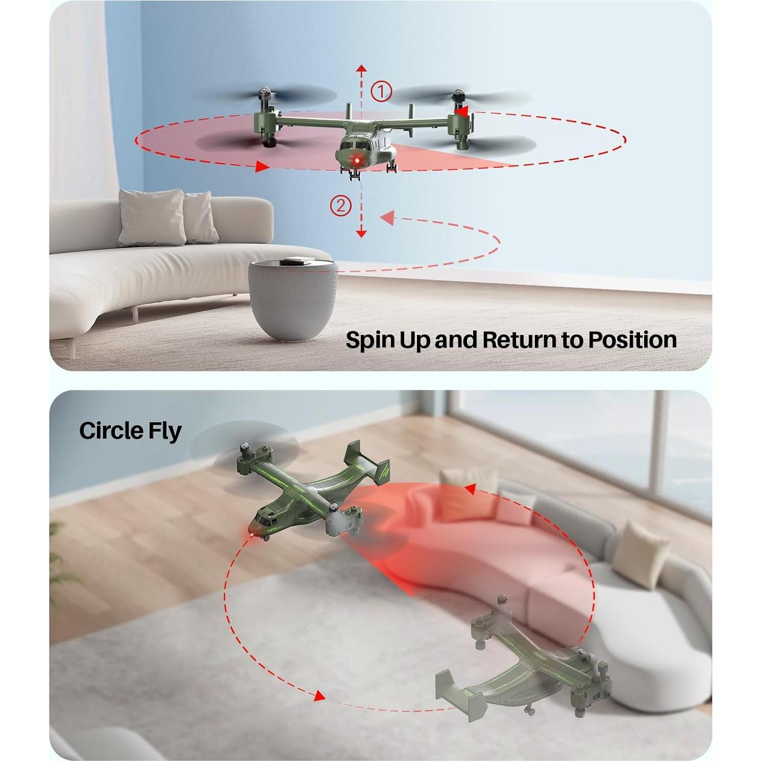 Helicóptero RC Syma X550 Verde con Acrobacias y LED