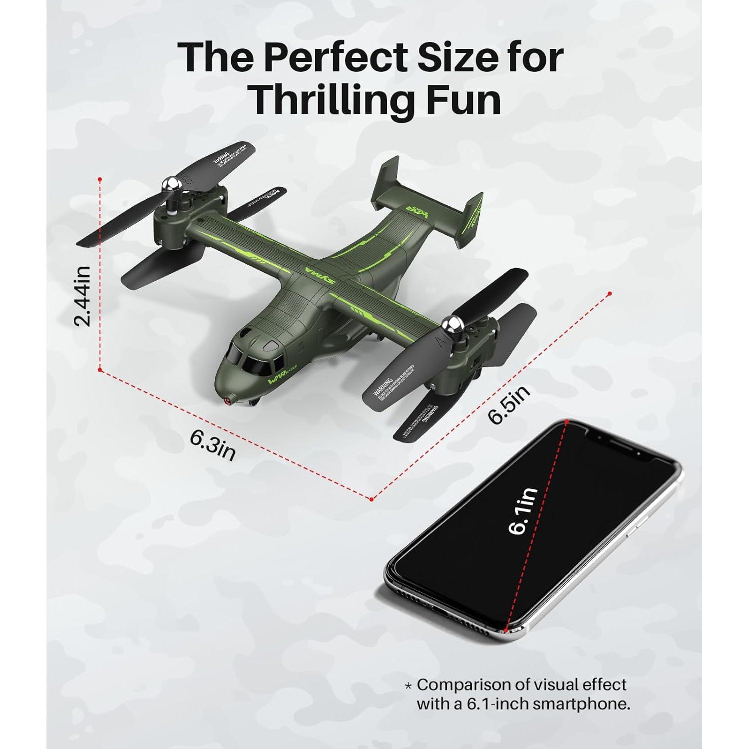 Helicóptero RC Syma X550 Verde con Acrobacias y LED