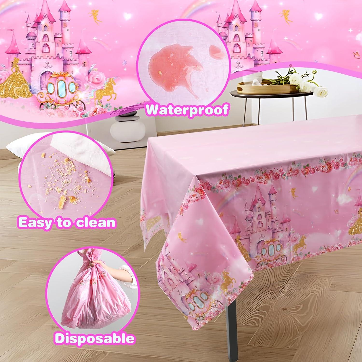 Manteles Desechables Rosa Princesa DYLZB 137x274cm 3PCS