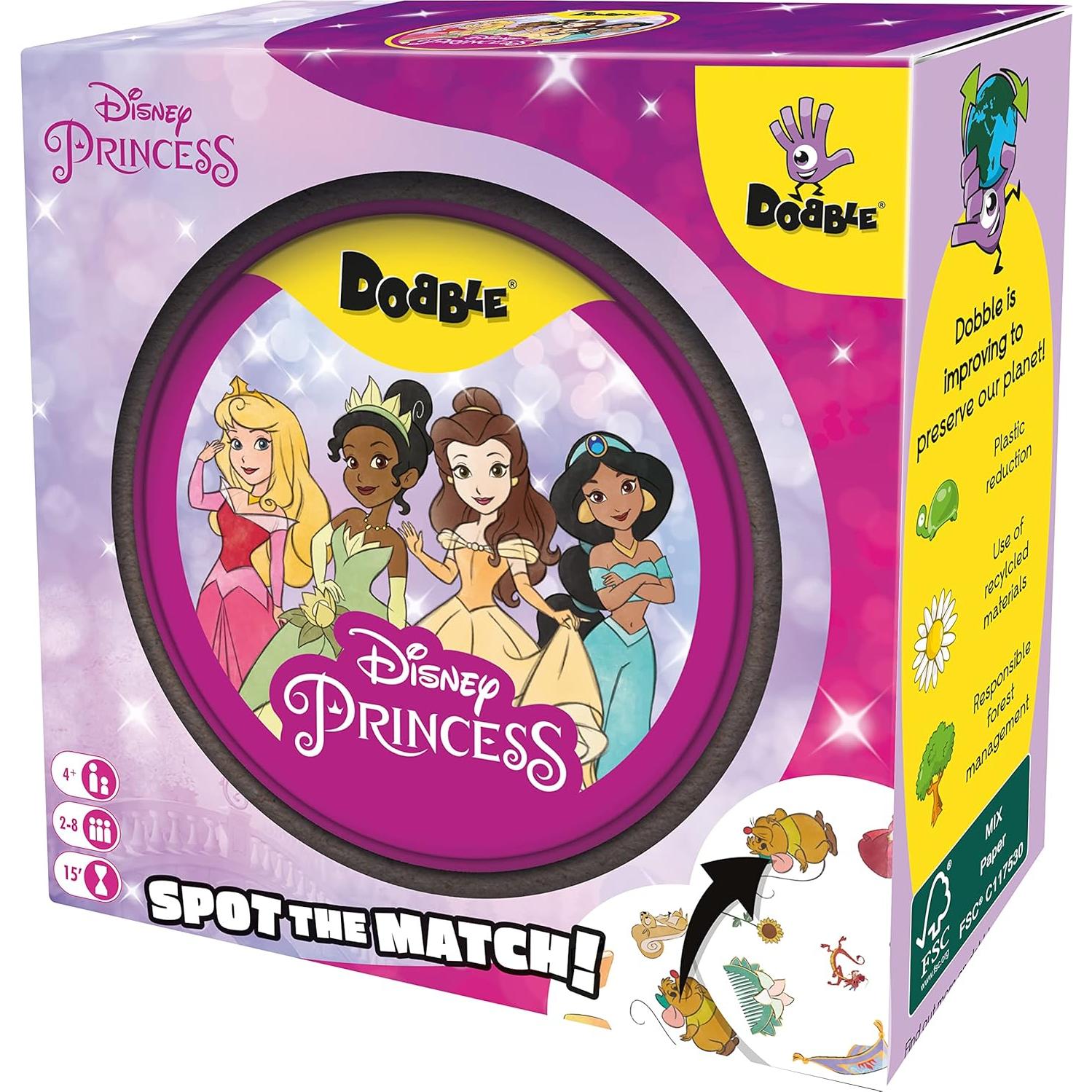 Juego de Cartas Dobble Princesa Disney - Asmodee - 2-8 Jugadores