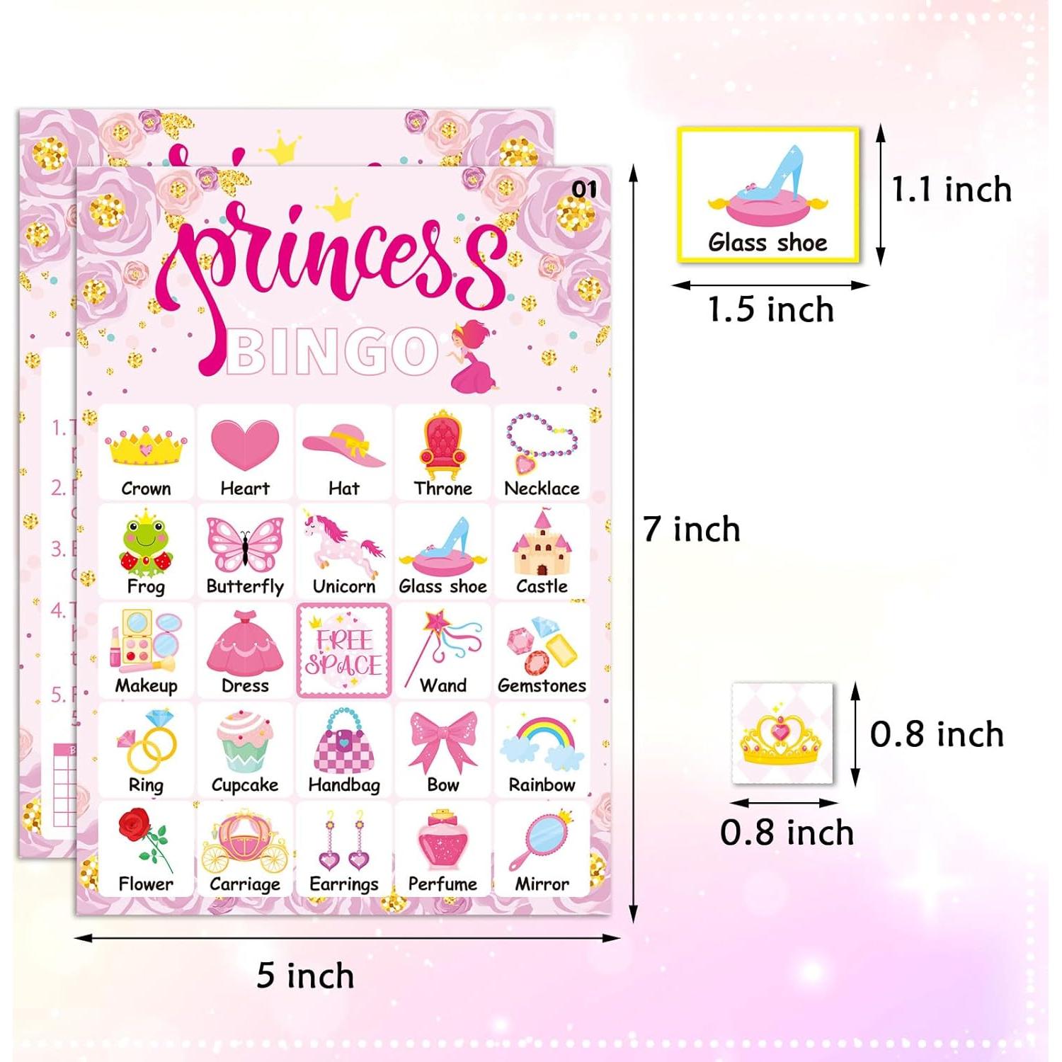 Juego de Bingo Princesa Rosa 24 Jugadores TOPEUM 12.7x17.8cm