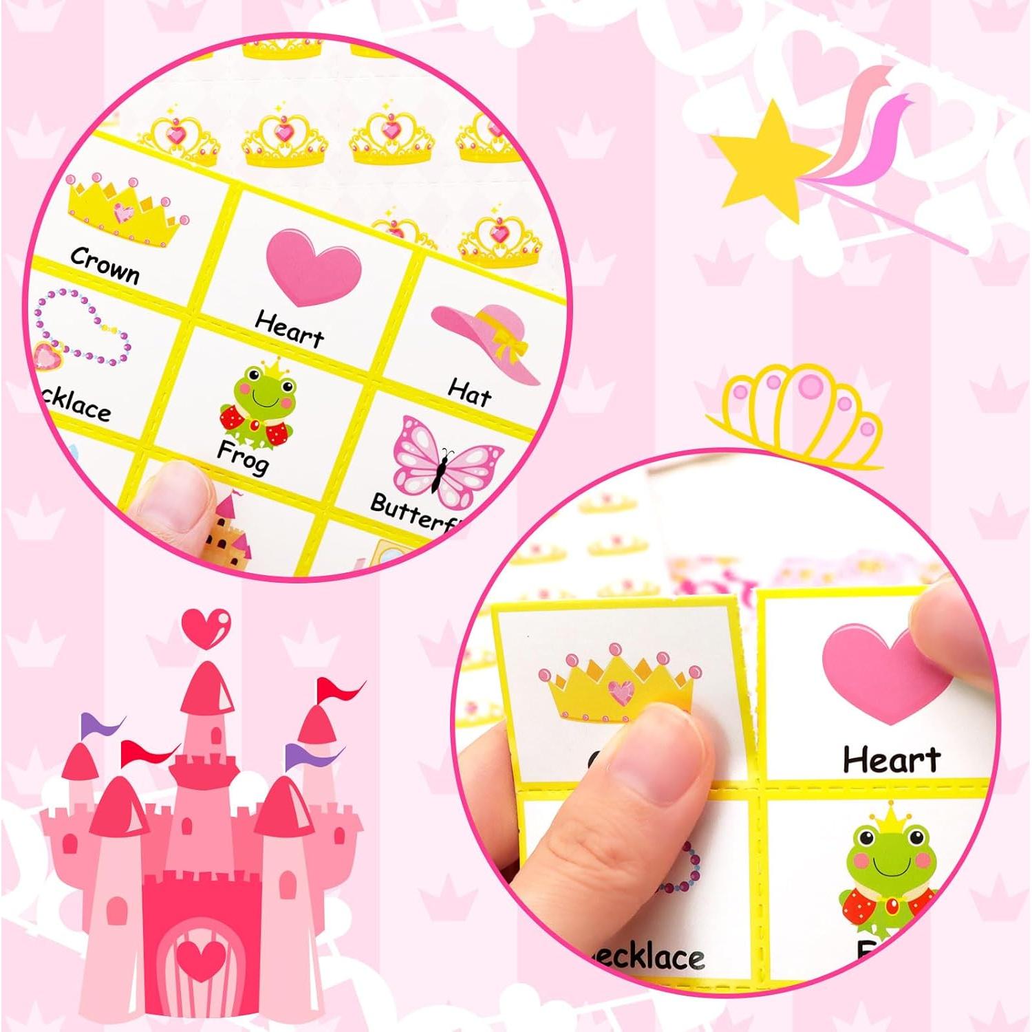 Juego de Bingo Princesa Rosa 24 Jugadores TOPEUM 12.7x17.8cm