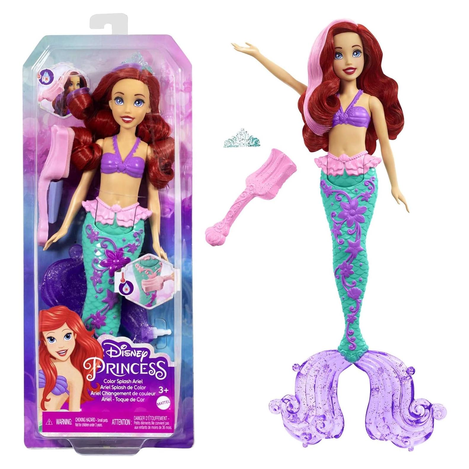 Muñeca Sirena Ariel Disney Princess Mattel, Cambia Color