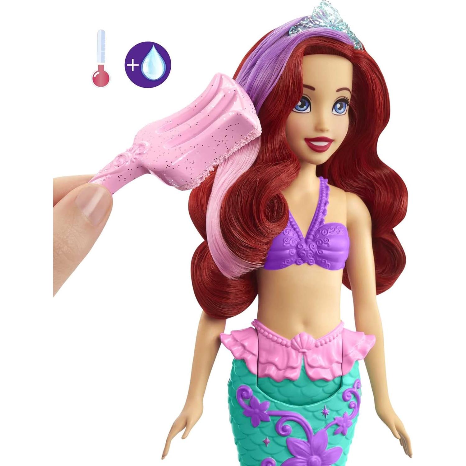 Muñeca Sirena Ariel Disney Princess Mattel, Cambia Color