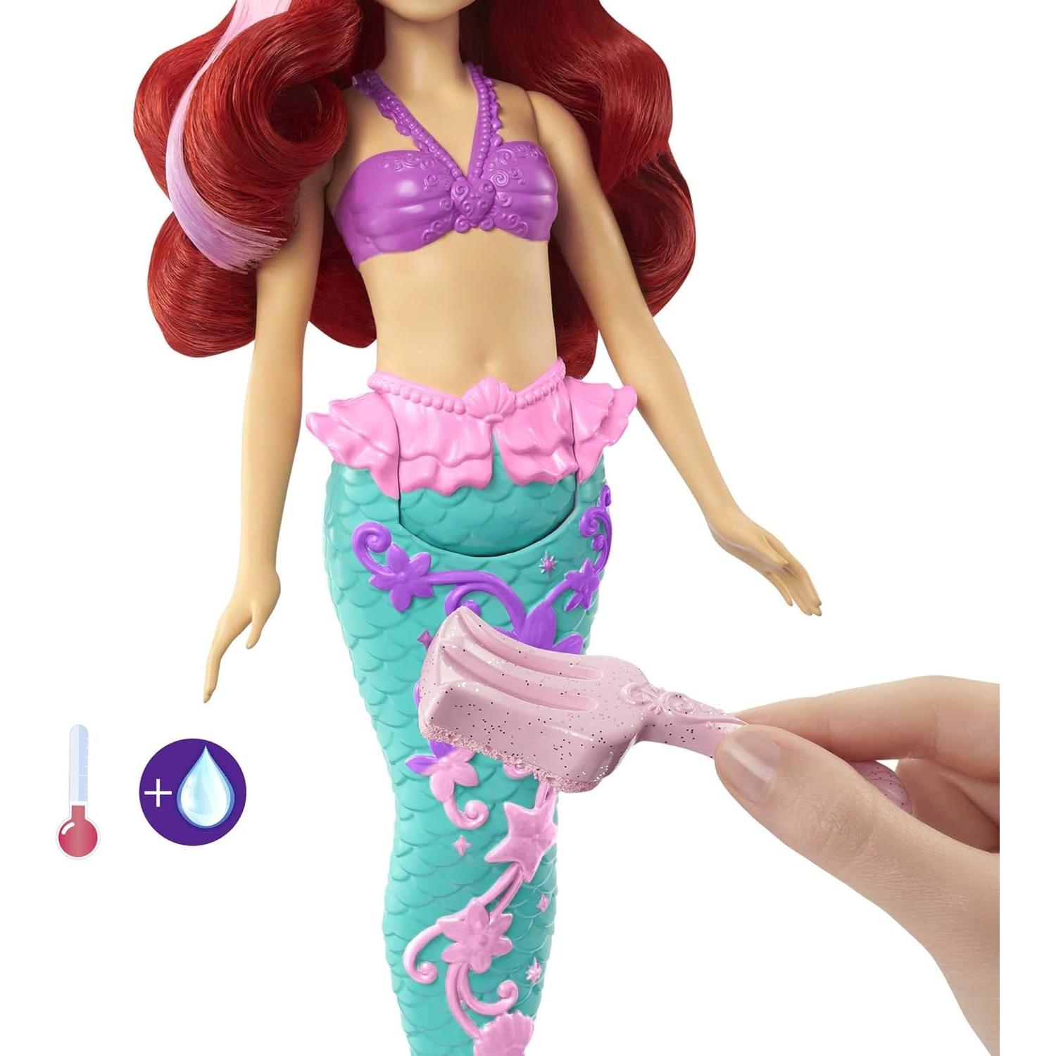 Muñeca Sirena Ariel Disney Princess Mattel, Cambia Color