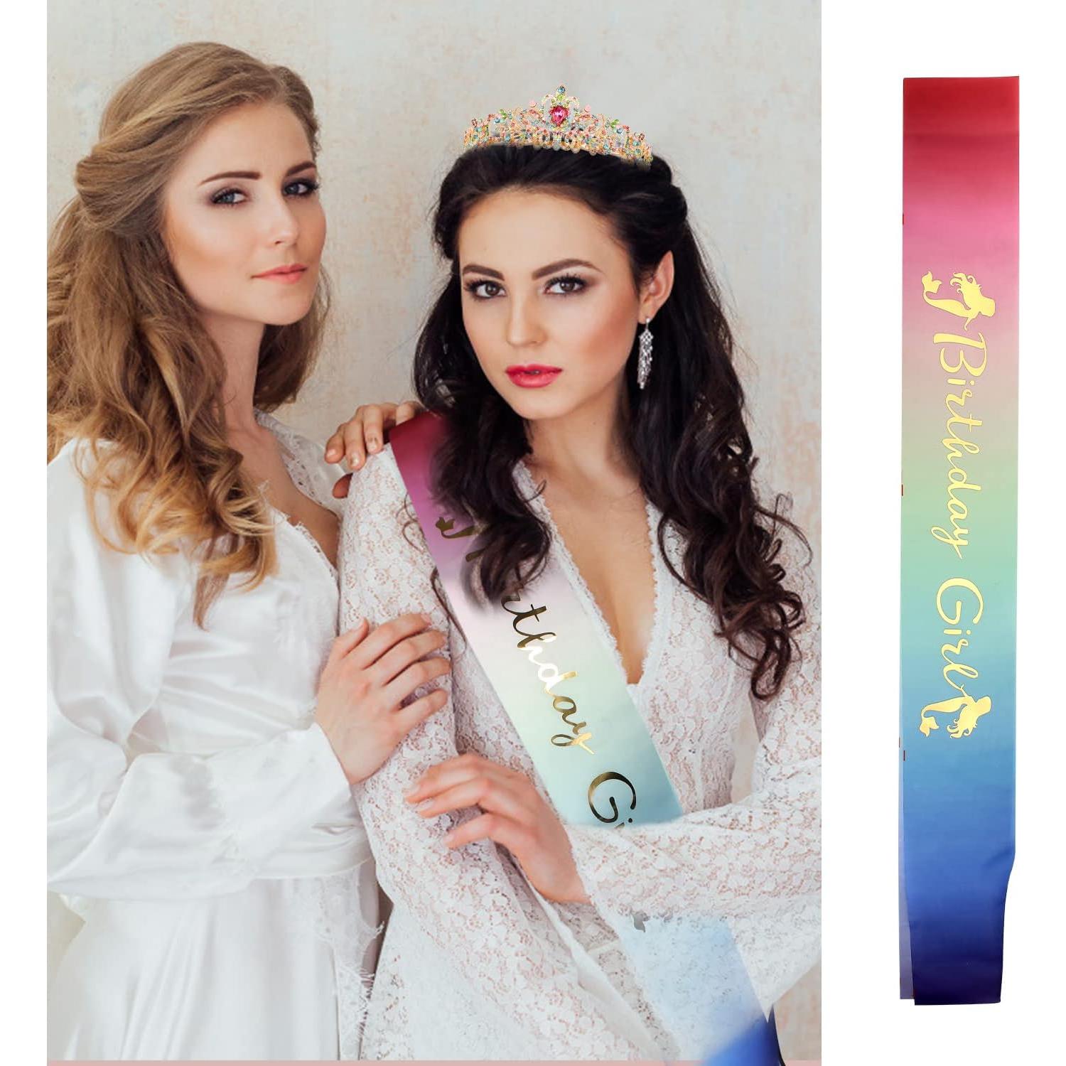 Conjunto Tiara y Corona VELSCRUN Cumpleaños - Banda Princesa