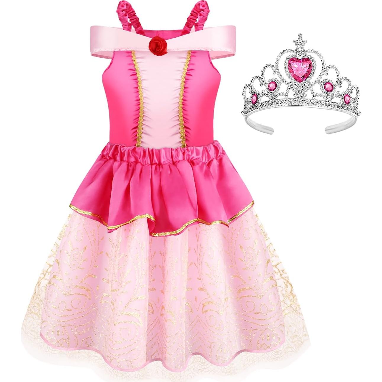 Conjunto de Disfraces de Princesa para Niñas 3-8 Años - 4 Temáticas
