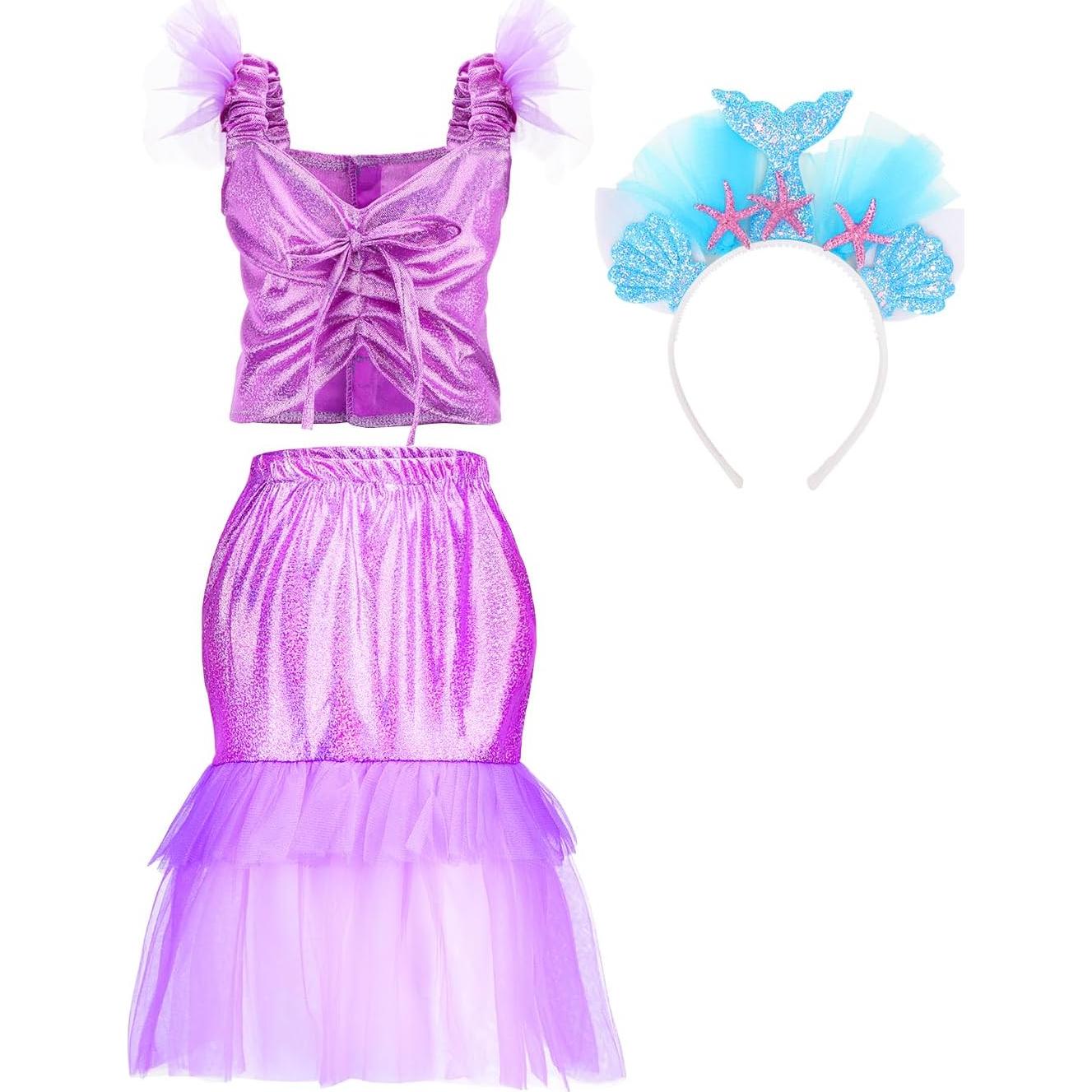 Conjunto de Disfraces de Princesa para Niñas 3-8 Años - 4 Temáticas