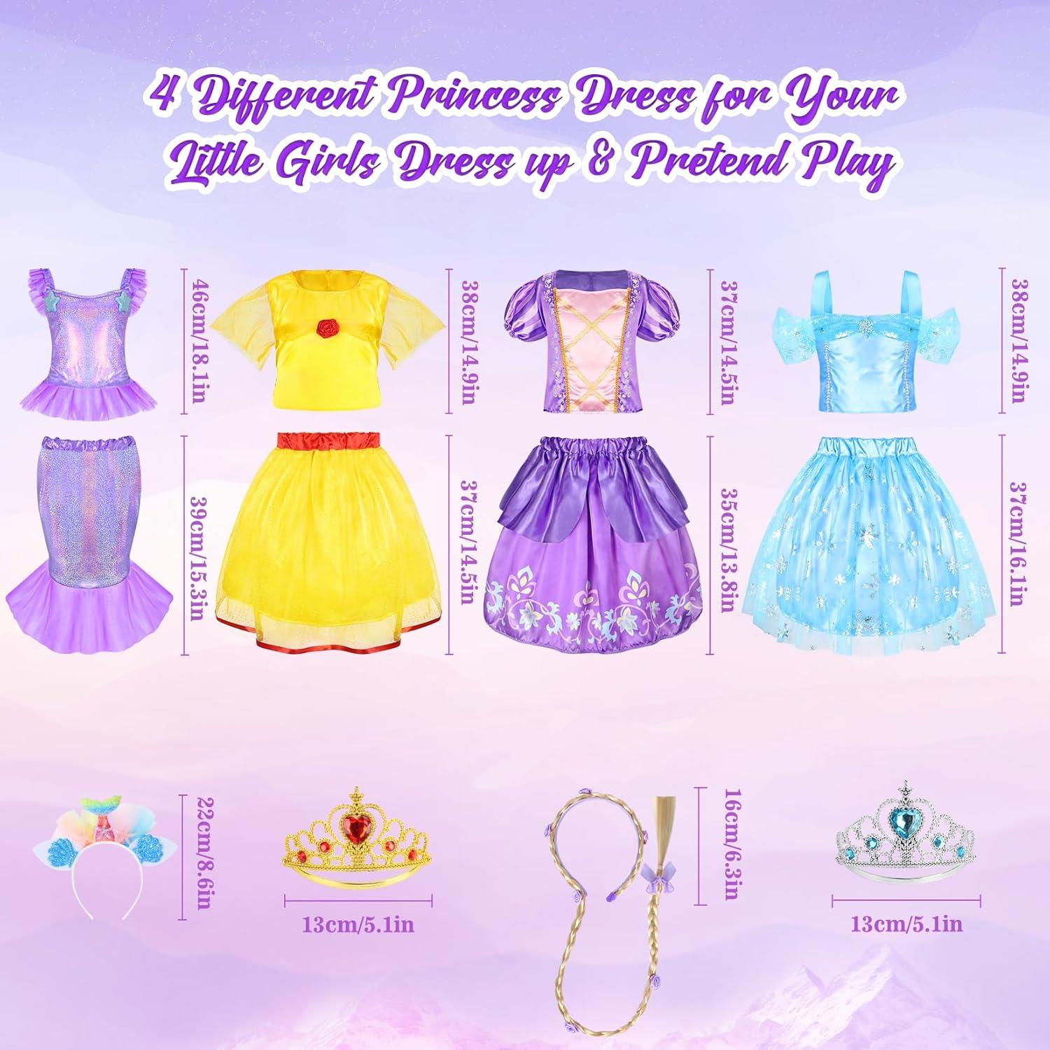 Disfraz de Princesa para Niñas Chillife - 4 Estilos, 3 a 6 Años