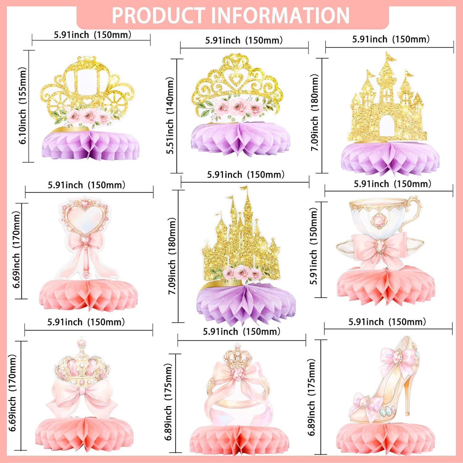 Centros de Mesa de Princesa Floral Gyufise - Paquete de 9 Piezas