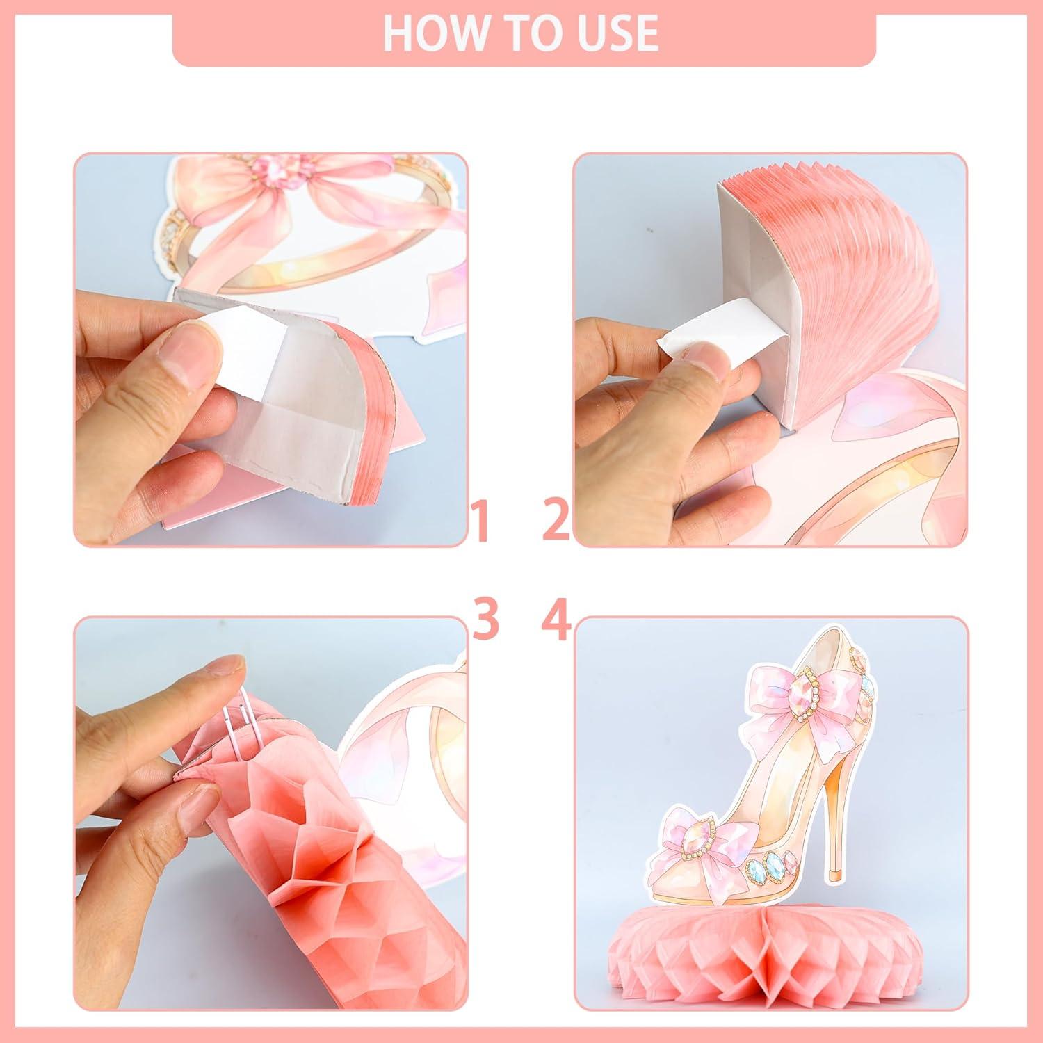 Centros de Mesa de Princesa Floral Gyufise - Paquete de 9 Piezas