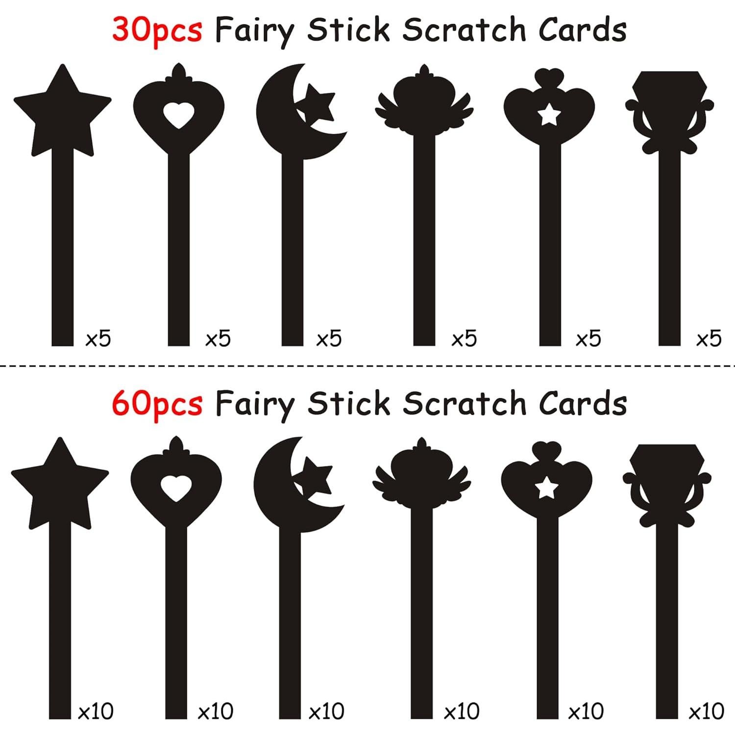 Set de Manualidades WATINC 30Pcs Papel de Rascar Varita de Hada