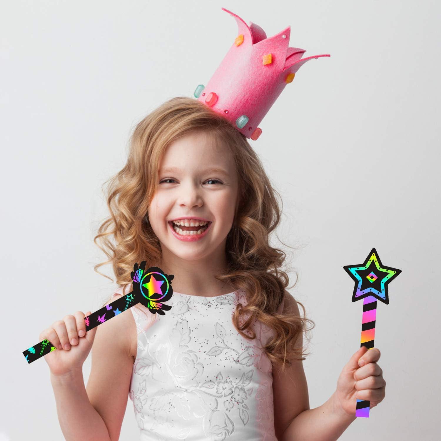 Set de Manualidades WATINC 30Pcs Papel de Rascar Varita de Hada