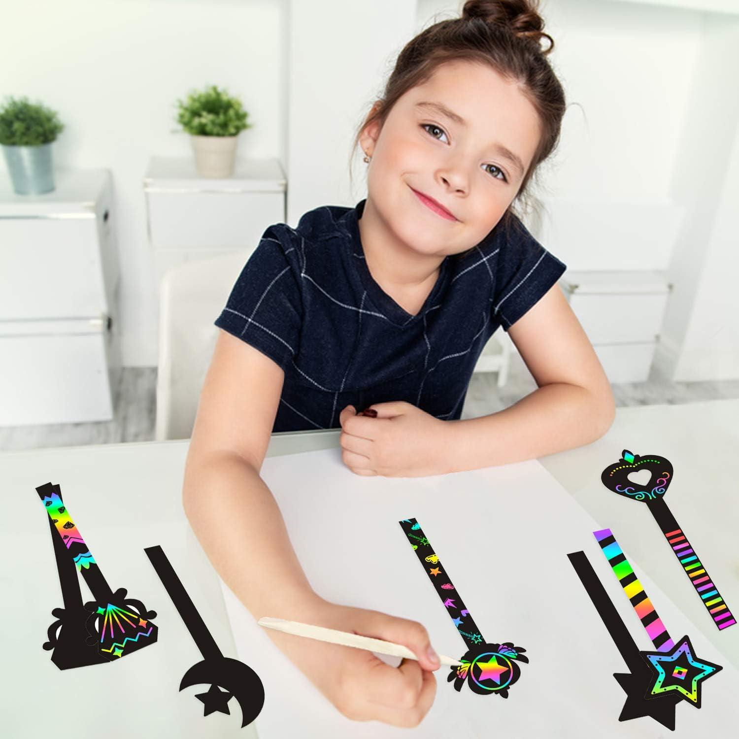 Set de Manualidades WATINC 30Pcs Papel de Rascar Varita de Hada