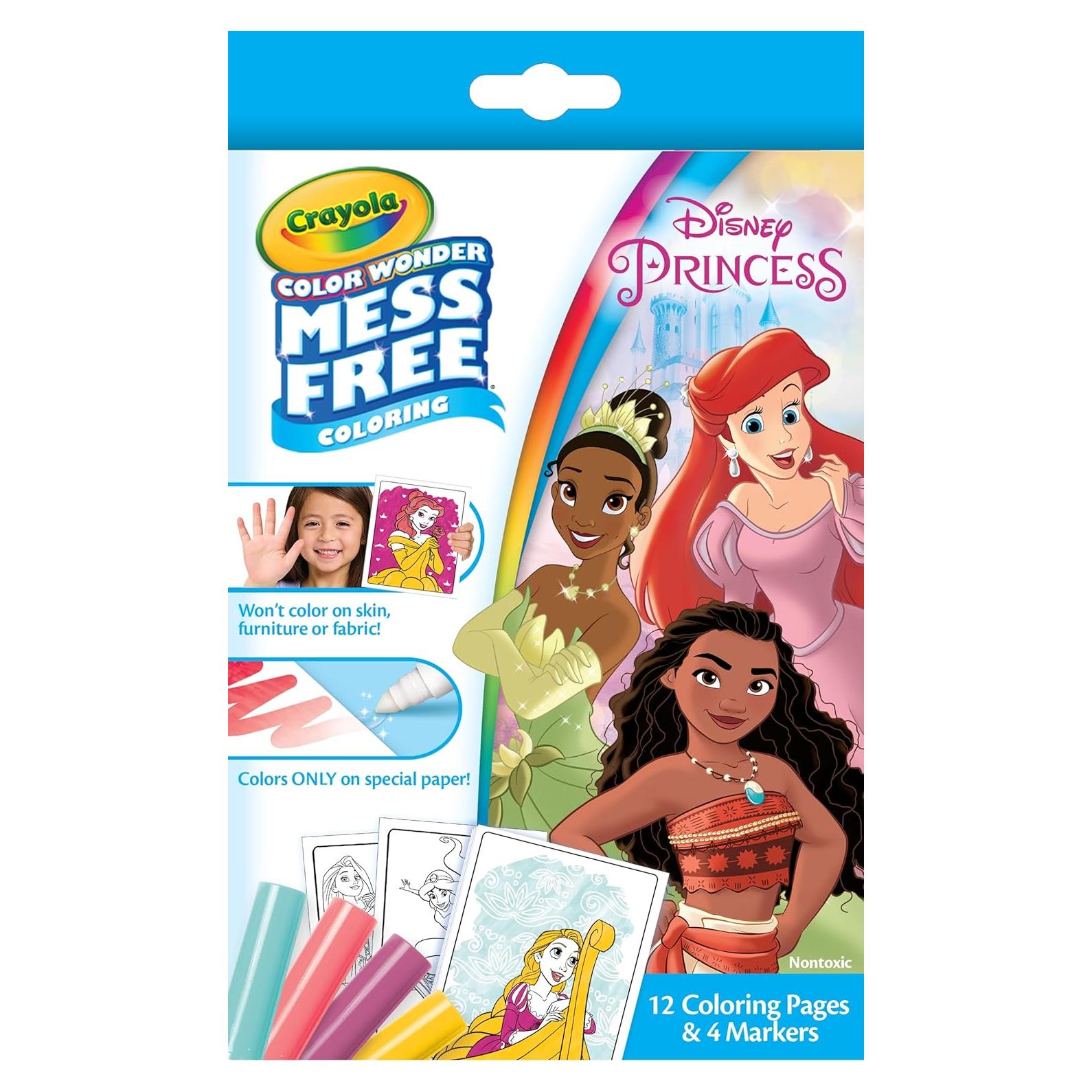 Conjunto Crayola Color Wonder Princesas Disney 12 Páginas 4 Marcadores