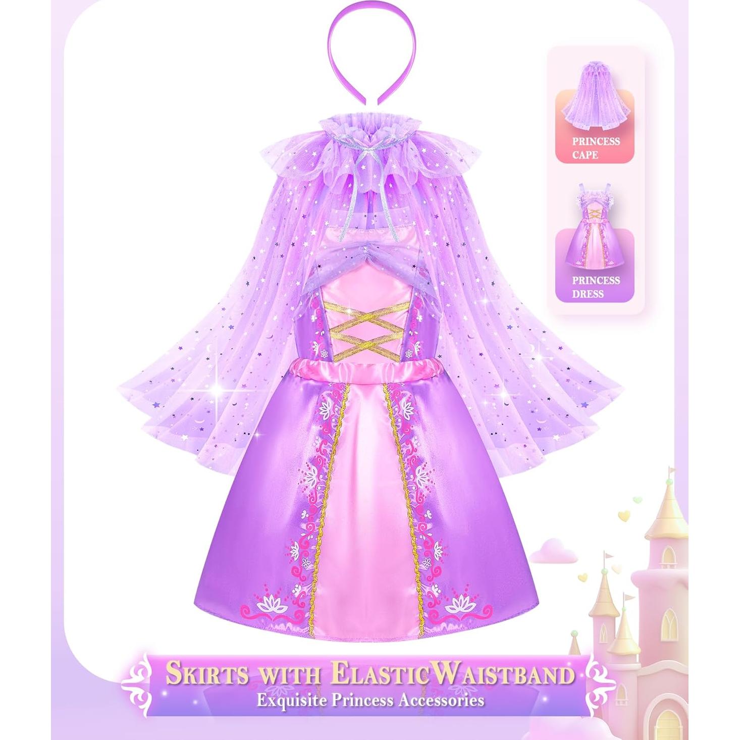 Disfraz de Princesa Jeowoqao para Niñas 3-6 Años con Accesorios