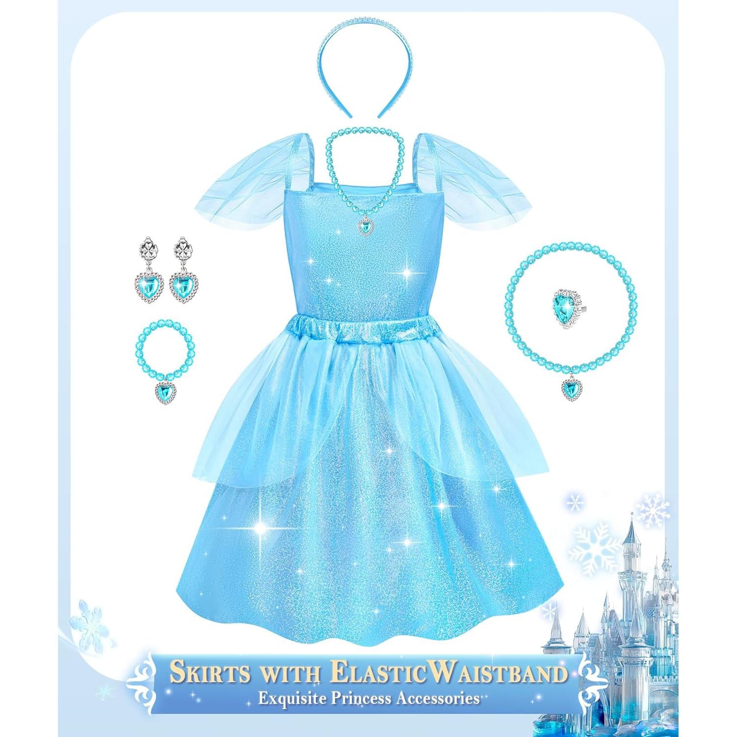 Disfraz de Princesa Jeowoqao para Niñas 3-6 Años con Accesorios