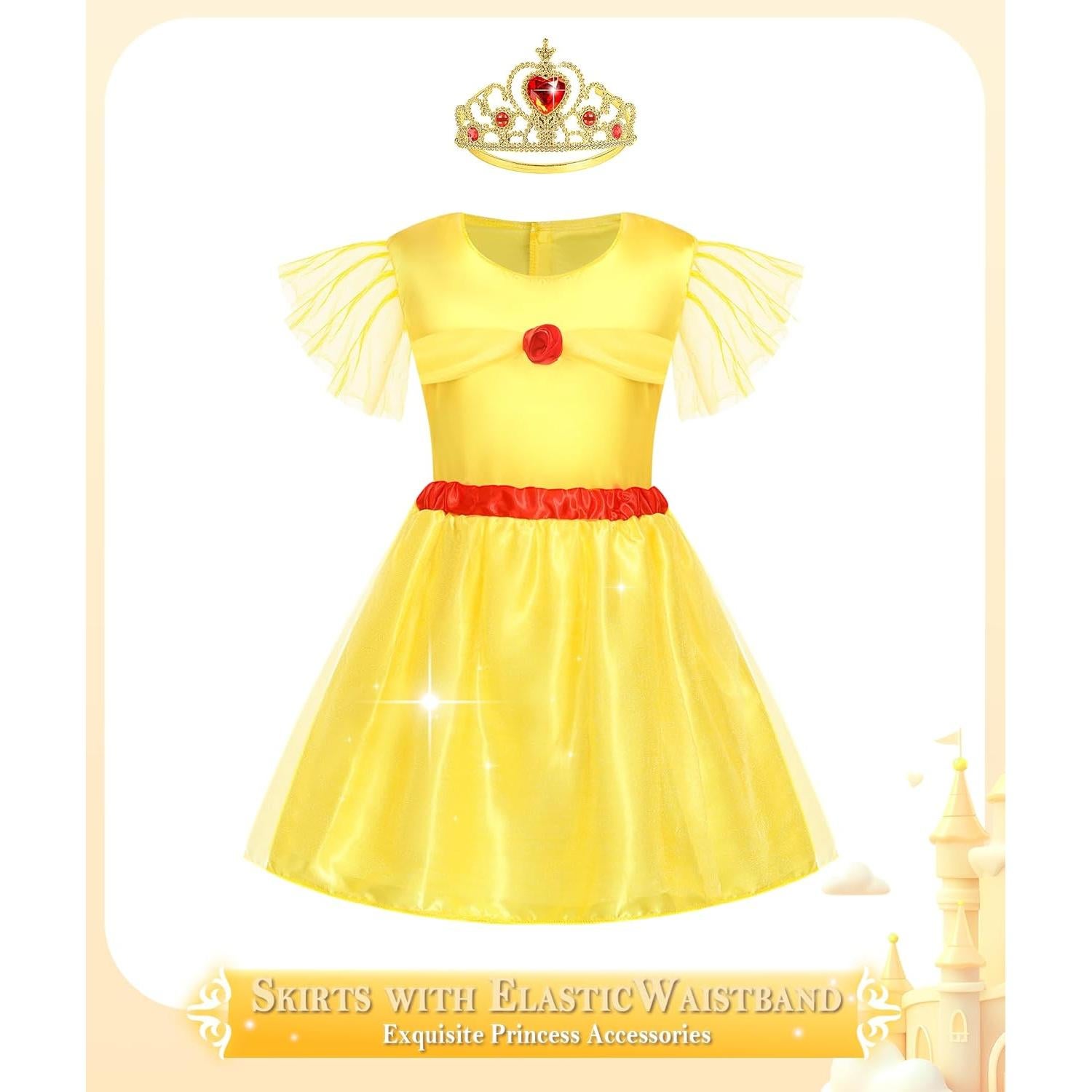 Disfraz de Princesa Jeowoqao para Niñas 3-6 Años con Accesorios