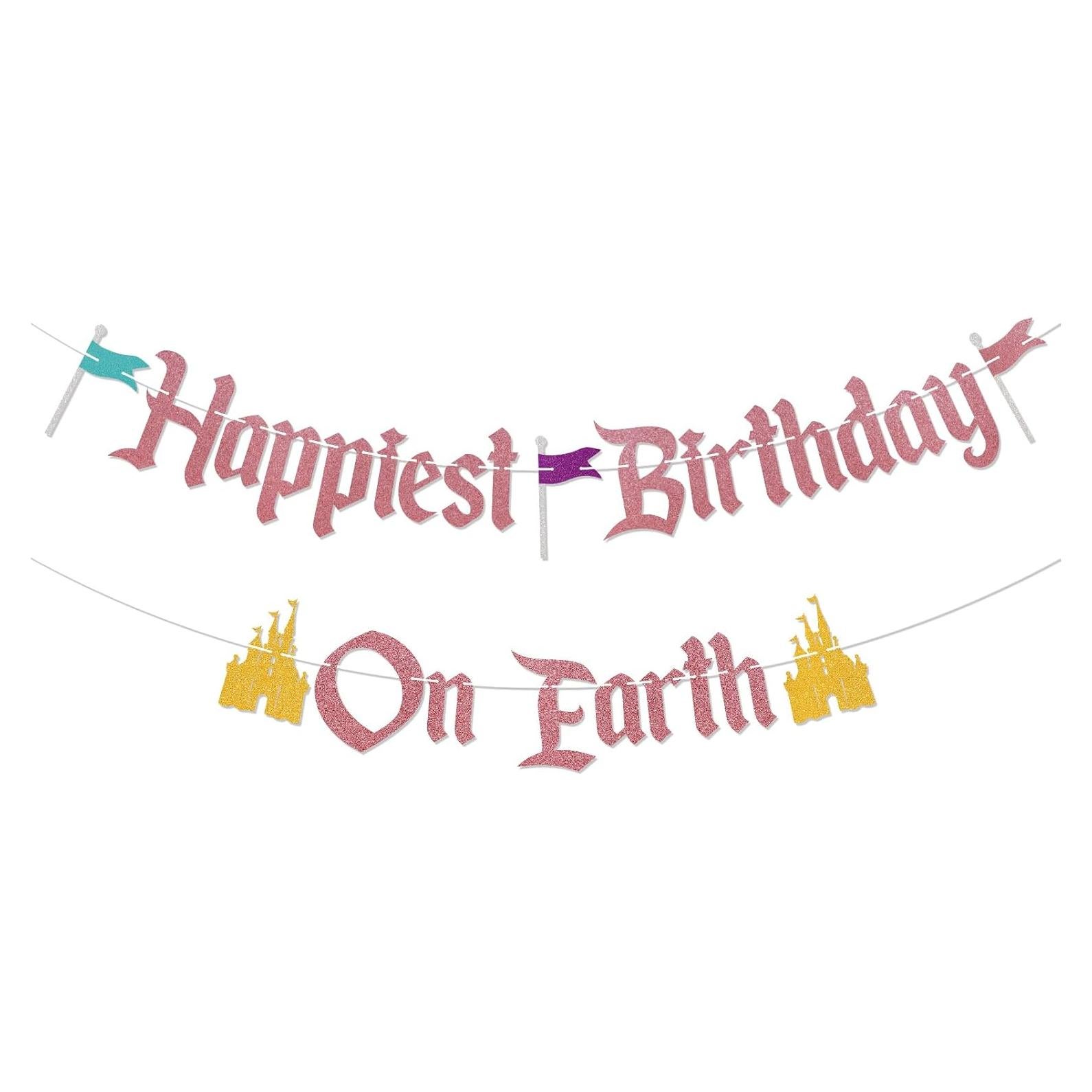 Banner de Cumpleaños Más Feliz del Mundo - Oro Rosa - 1 pieza