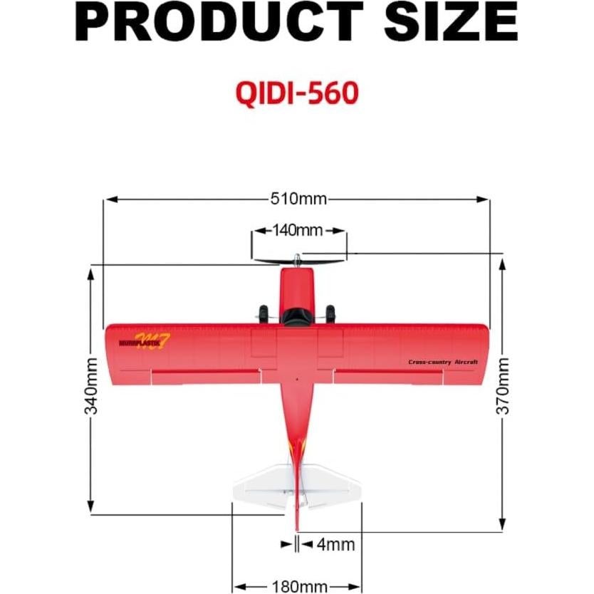 QIDI-560 Avión RC Todo Terreno 3D Rojo para Principiantes