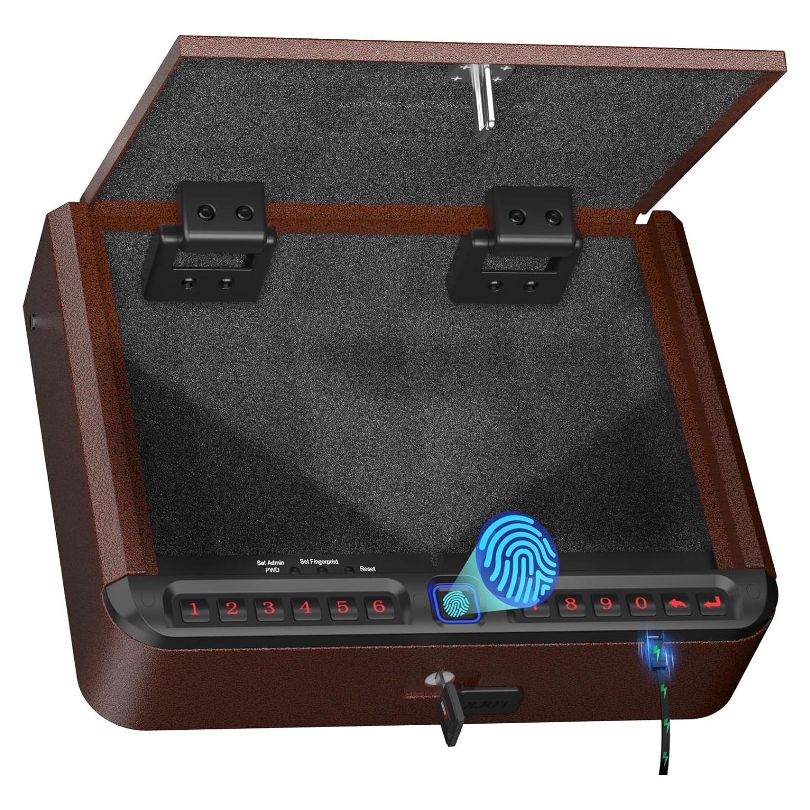 Caja Fuerte Biométrica BILLCONCH para Pistolas - 4 Métodos de Acceso