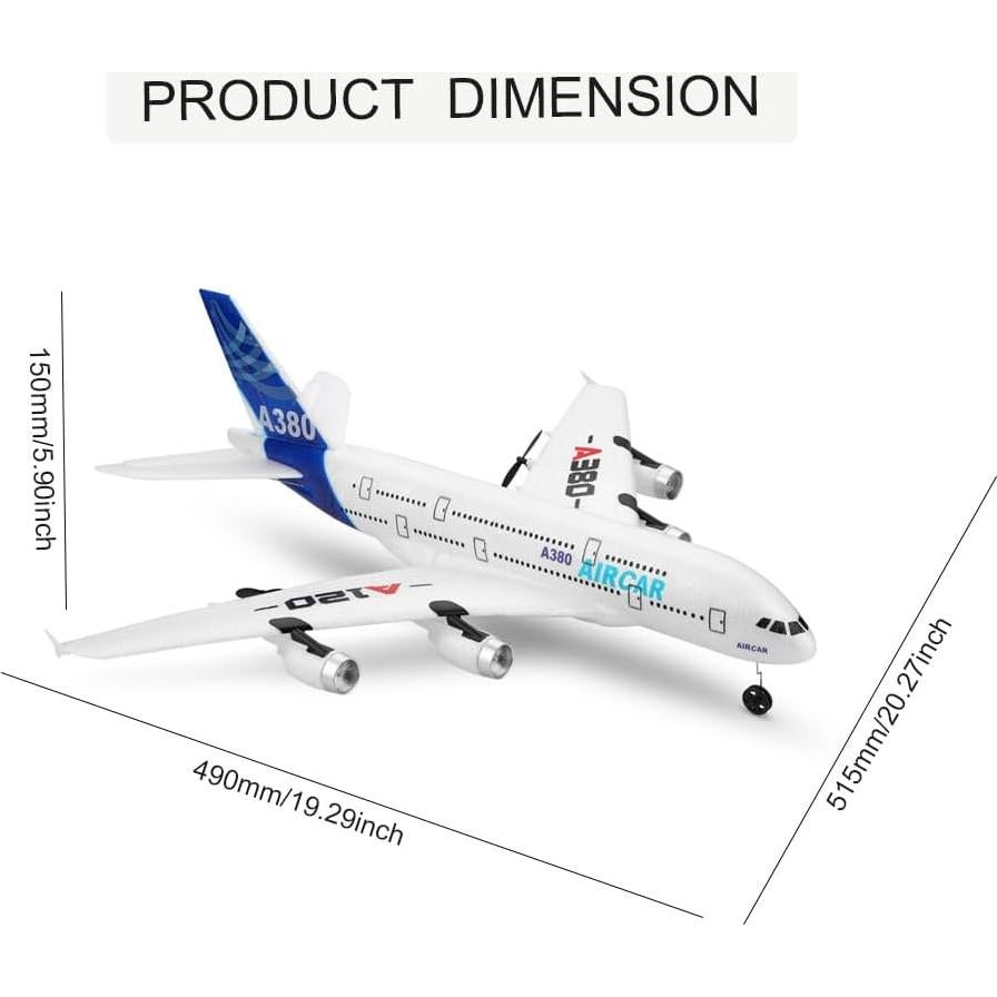 Avión RC A120-Aircar A380 3 Canales EPP para Niños