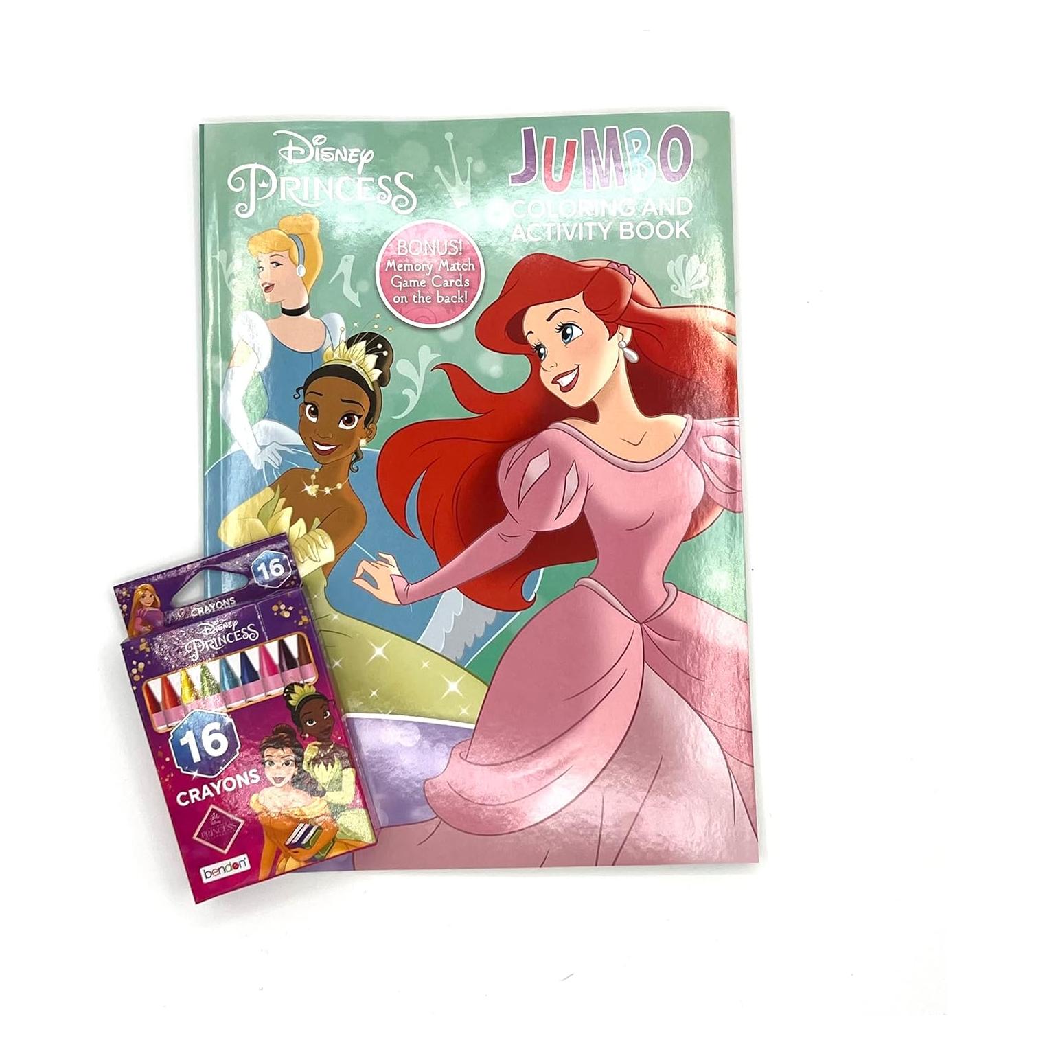 Libro para Colorear Disney Princesas - 64 Páginas + 16 Crayones