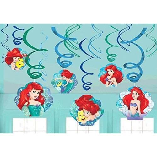 Decoración Fiesta Cumpleaños Disney Ariel 12 Piezas