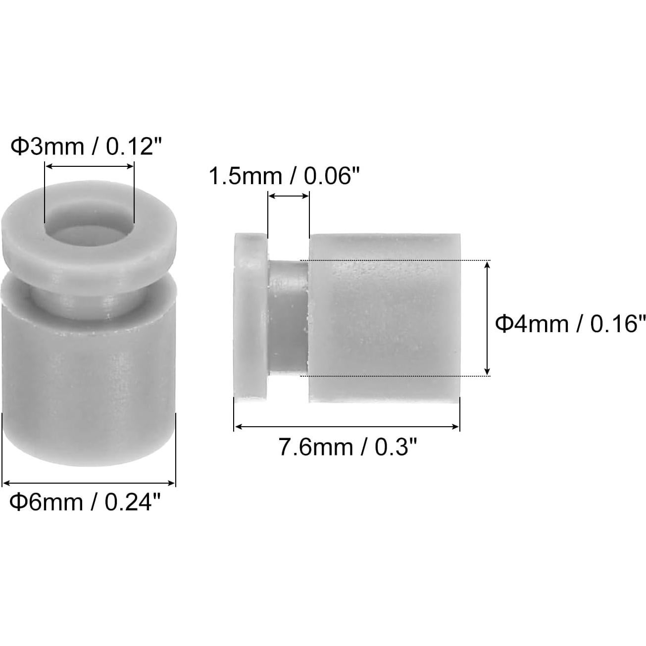Bolas de Goma Antivibración MECCANIXITY 12pcs 8mm Gris