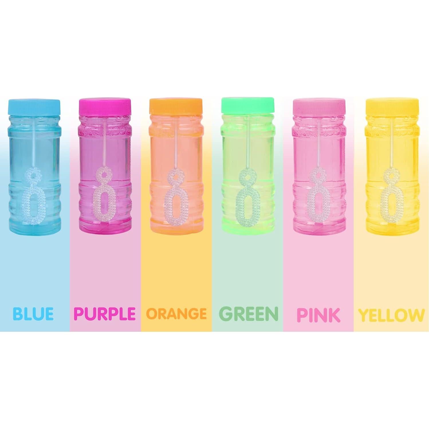 Paquete de 24 Burbujas de Fiesta YouCute 2oz Colores Brillantes