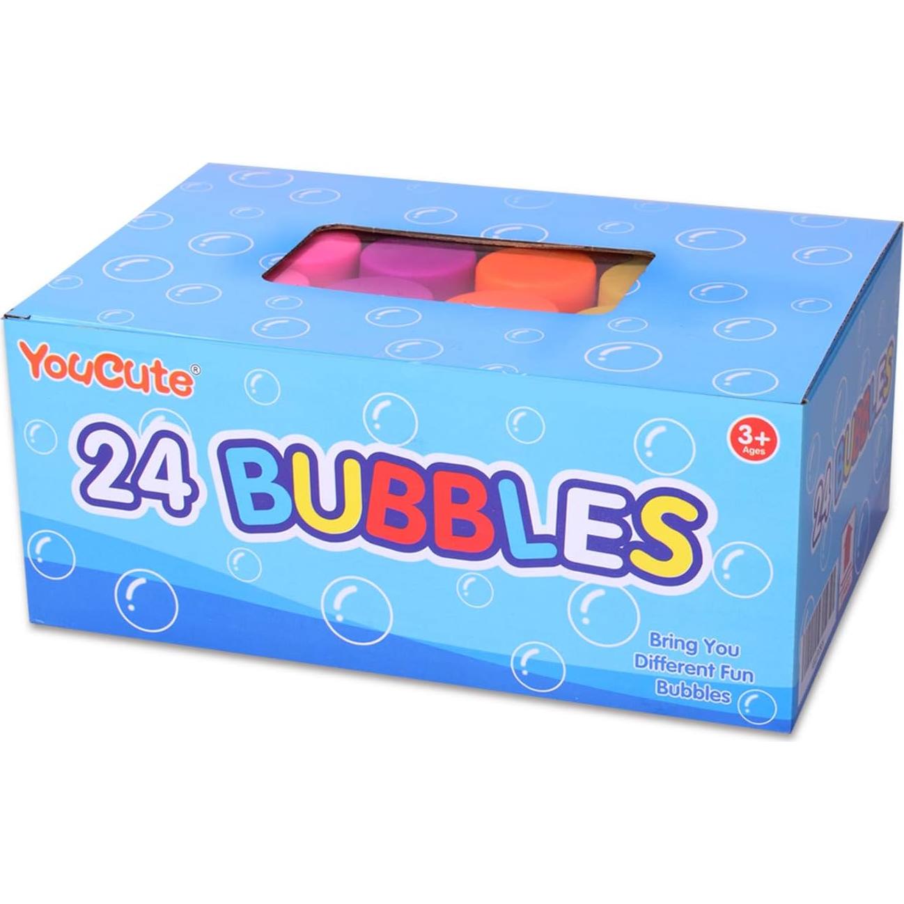Paquete de 24 Burbujas de Fiesta YouCute 2oz Colores Brillantes