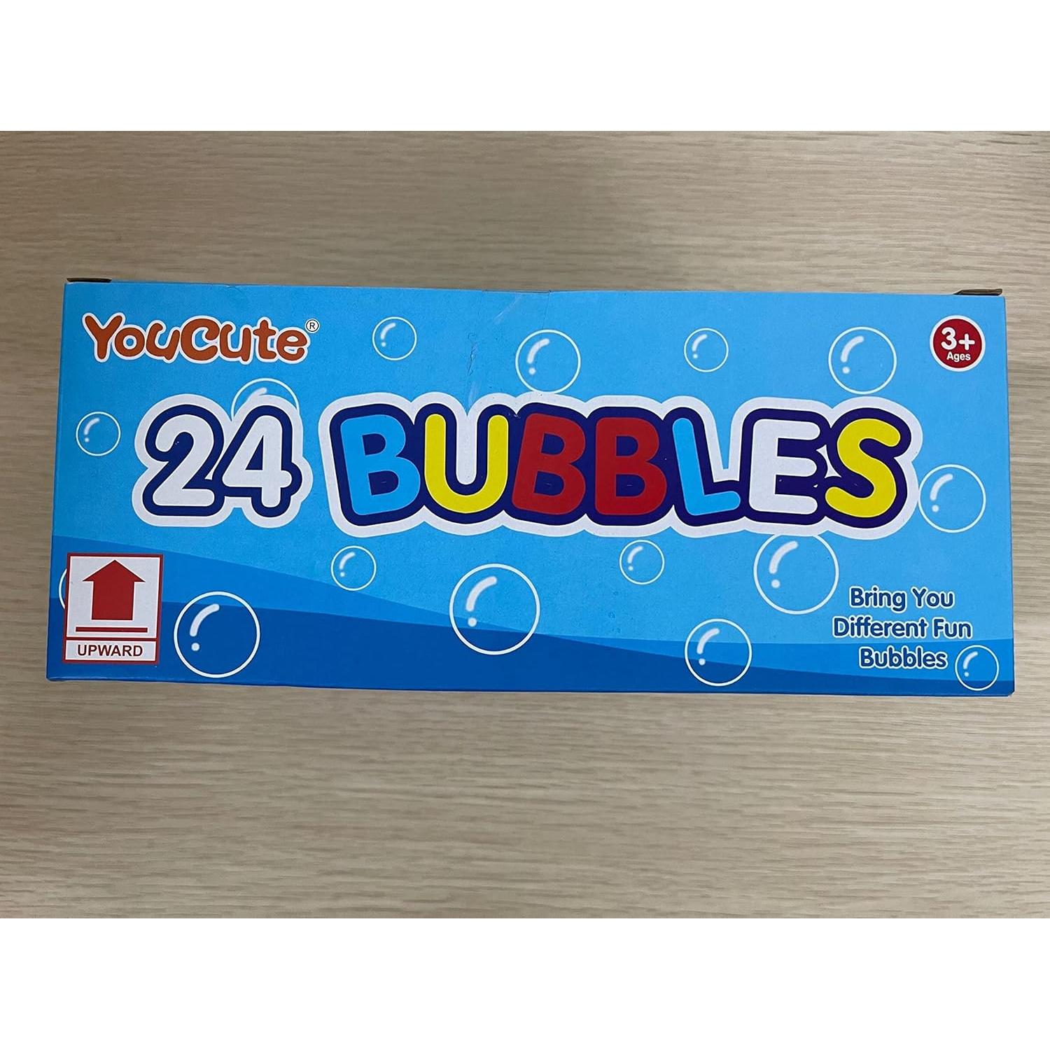 Paquete de 24 Burbujas de Fiesta YouCute 2oz Colores Brillantes