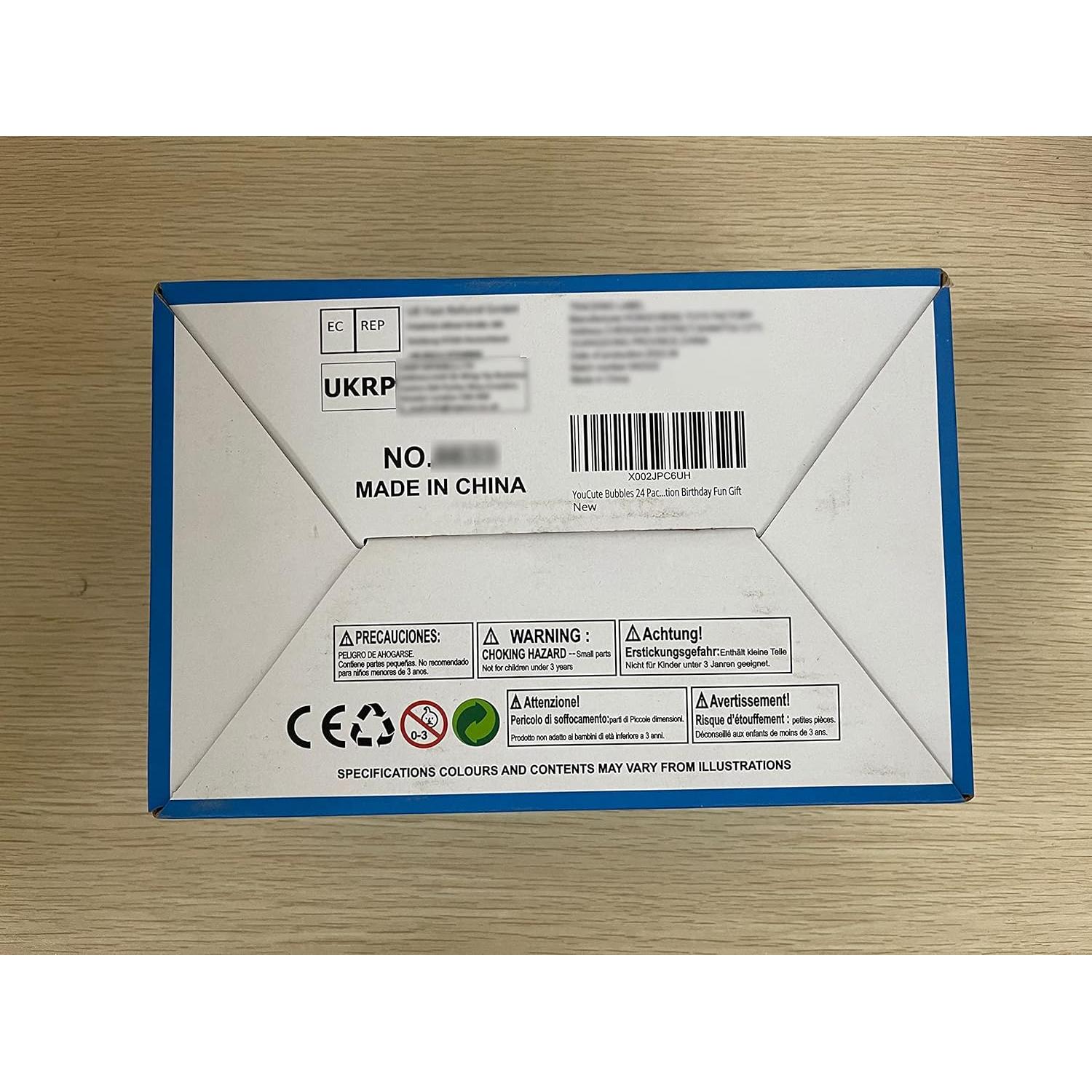 Paquete de 24 Burbujas de Fiesta YouCute 2oz Colores Brillantes