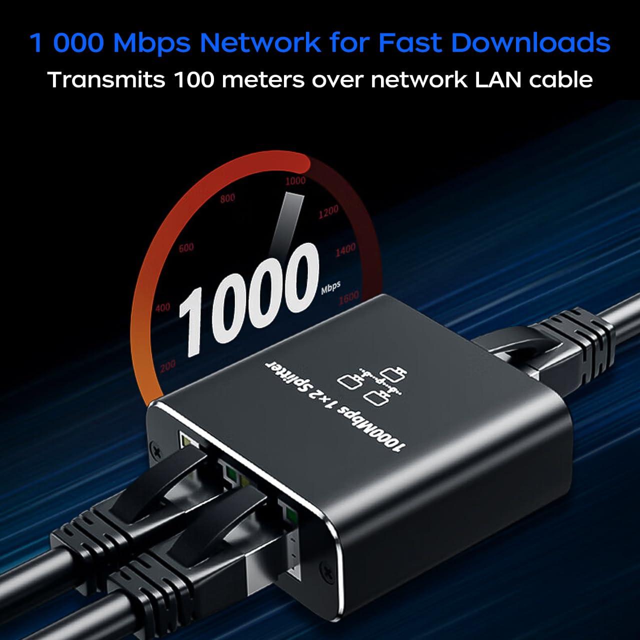 Divisor Ethernet 1 a 2 QINGLER 1000 Mbps RJ45 Cat6