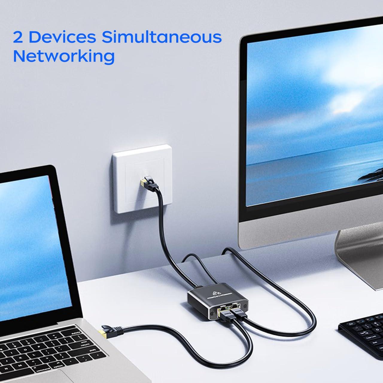 Divisor Ethernet 1 a 2 QINGLER 1000 Mbps RJ45 Cat6