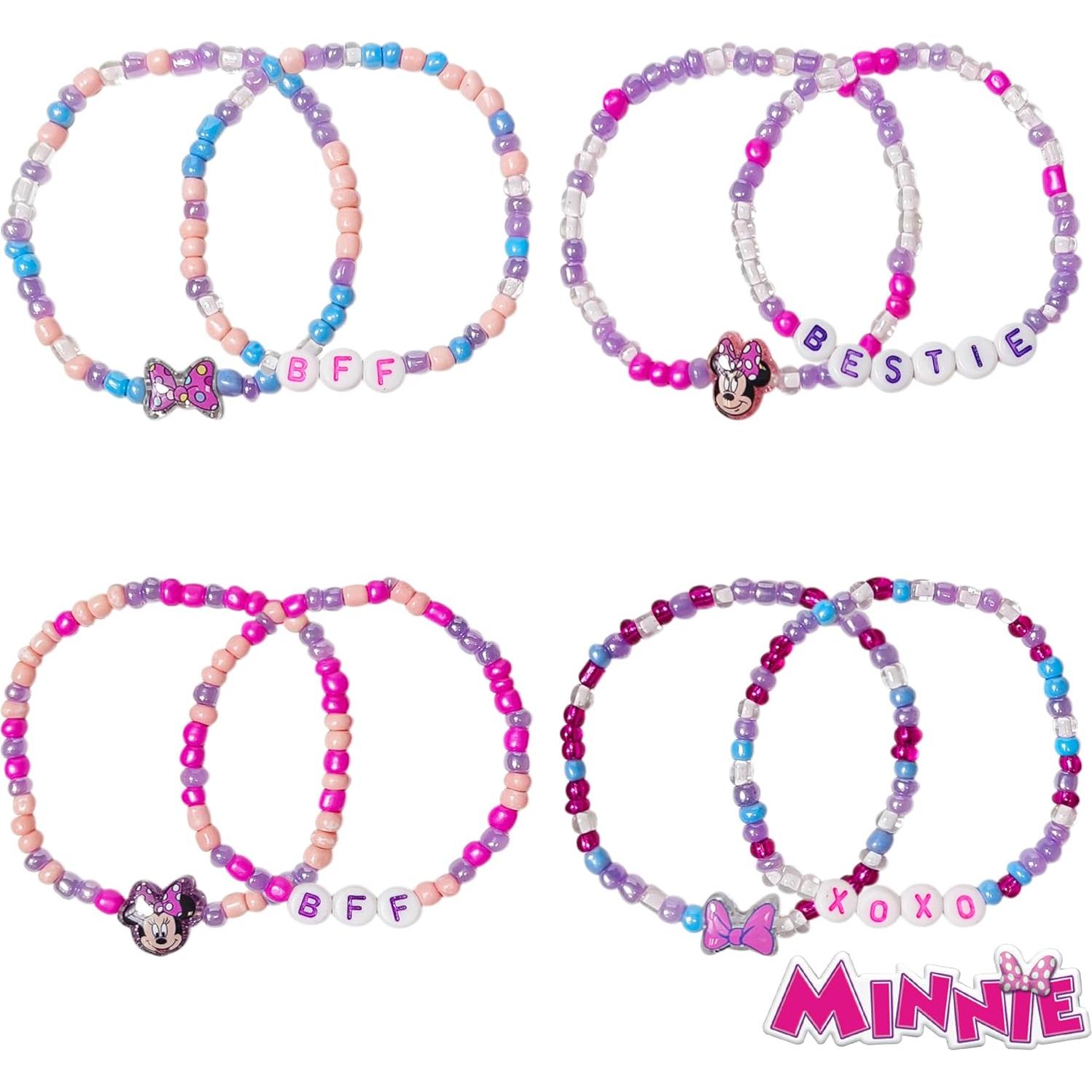 Pulseras de Amistad LUV HER Minnie Mouse - 8 Piezas para Niñas