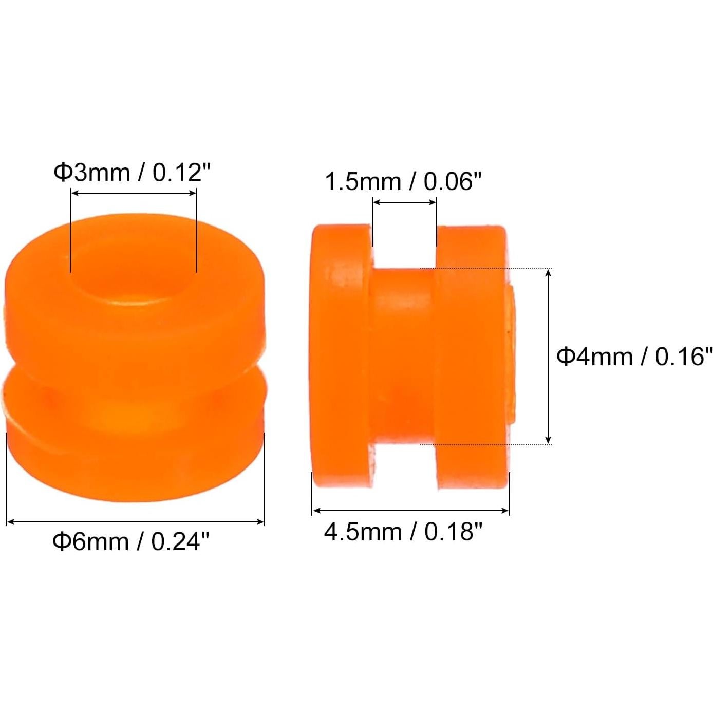 Bolas de Goma Antivibración MECCANIXITY 24 Piezas Naranja