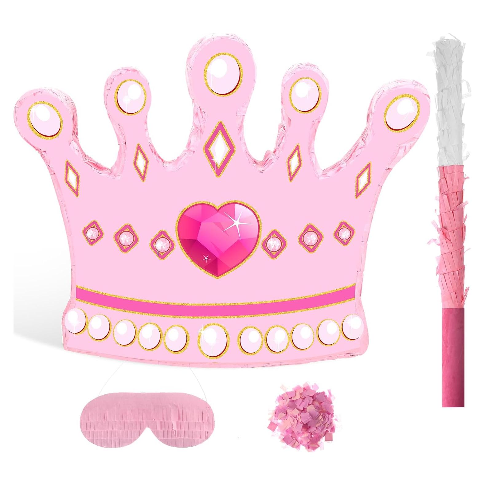 Piñata de Corona de Princesa Threan con Palo y Máscara 41x31.9cm