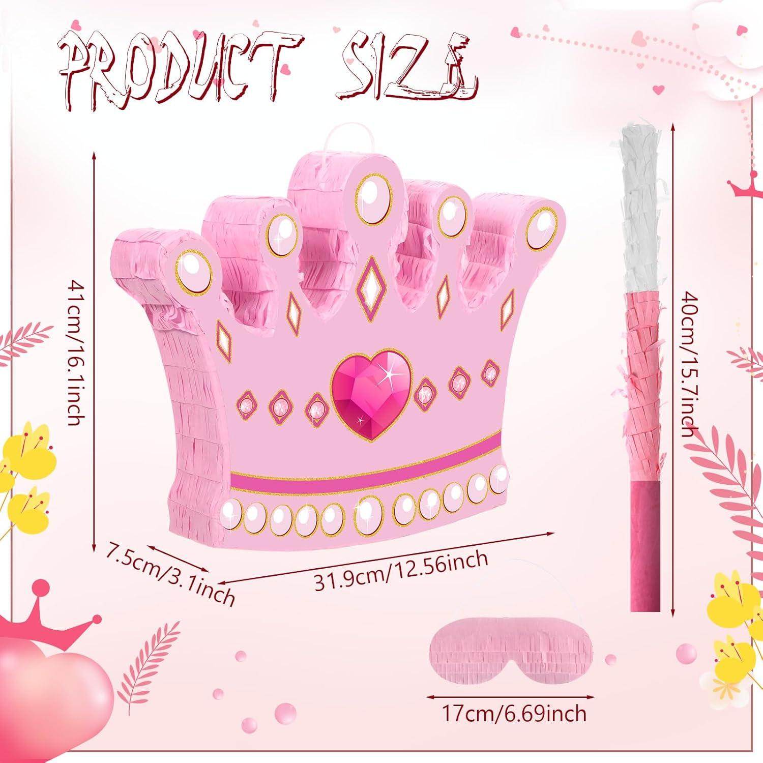 Piñata de Corona de Princesa Threan con Palo y Máscara 41x31.9cm