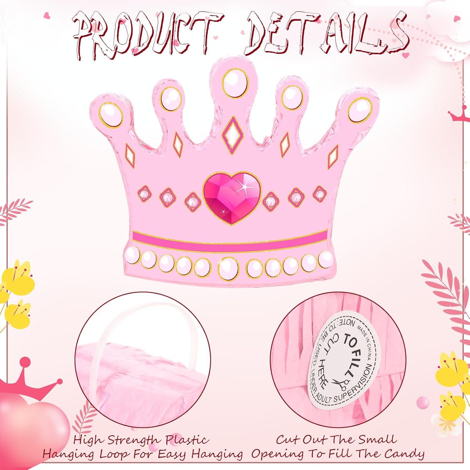 Piñata de Corona de Princesa Threan con Palo y Máscara 41x31.9cm