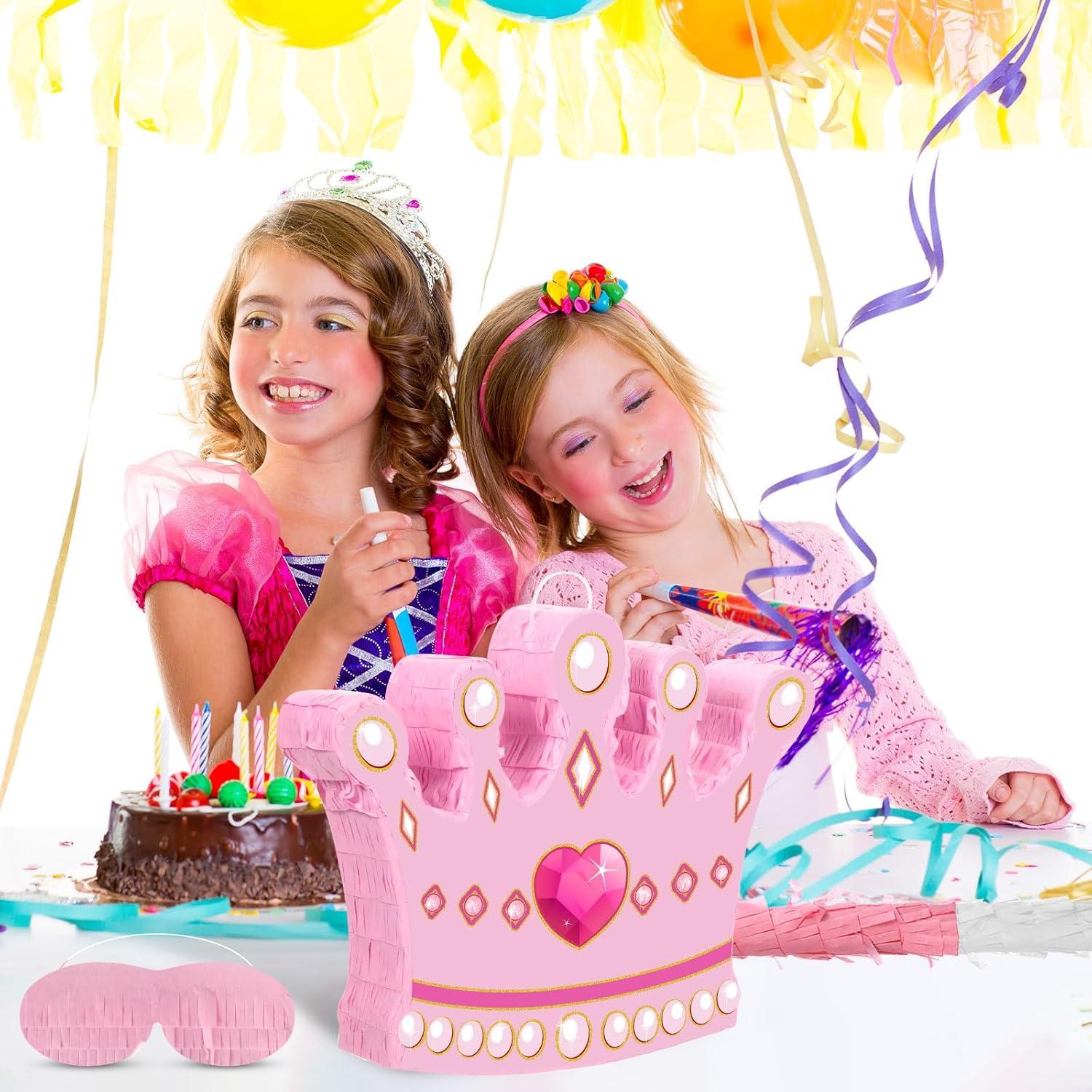 Piñata de Corona de Princesa Threan con Palo y Máscara 41x31.9cm