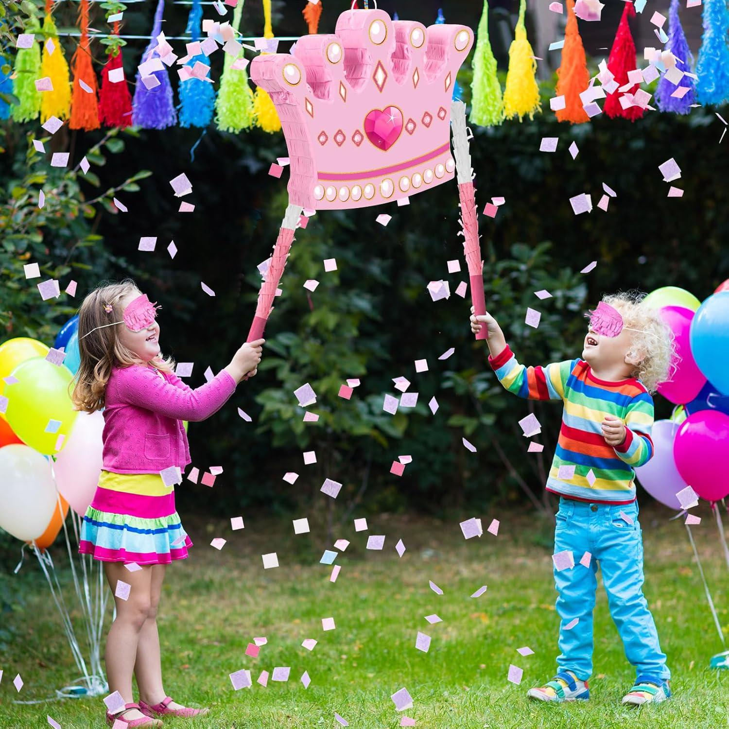 Piñata de Corona de Princesa Threan con Palo y Máscara 41x31.9cm