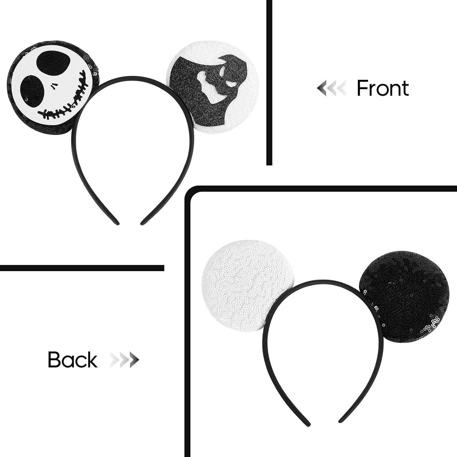 Diadema de orejas de ratón brillante YUNISS para Halloween