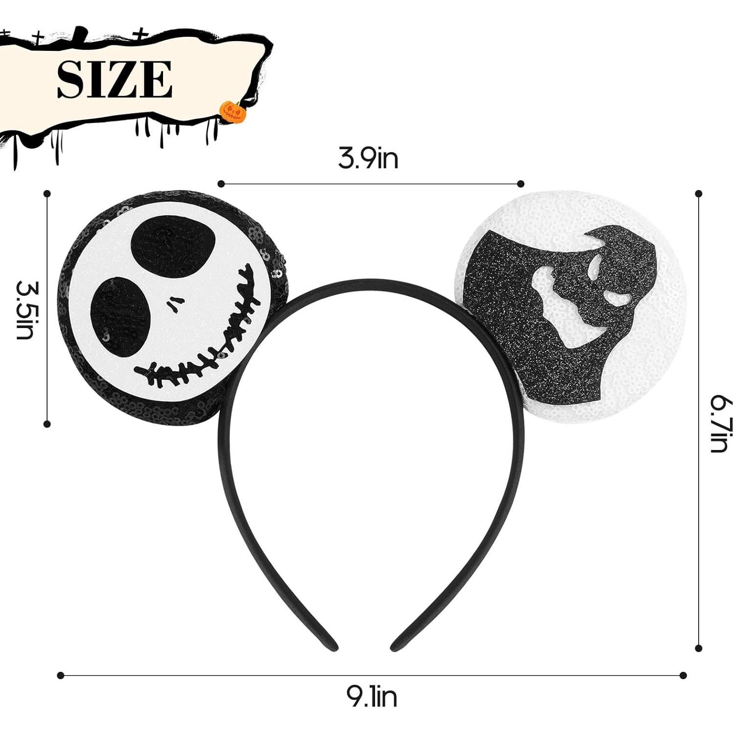 Diadema de orejas de ratón brillante YUNISS para Halloween