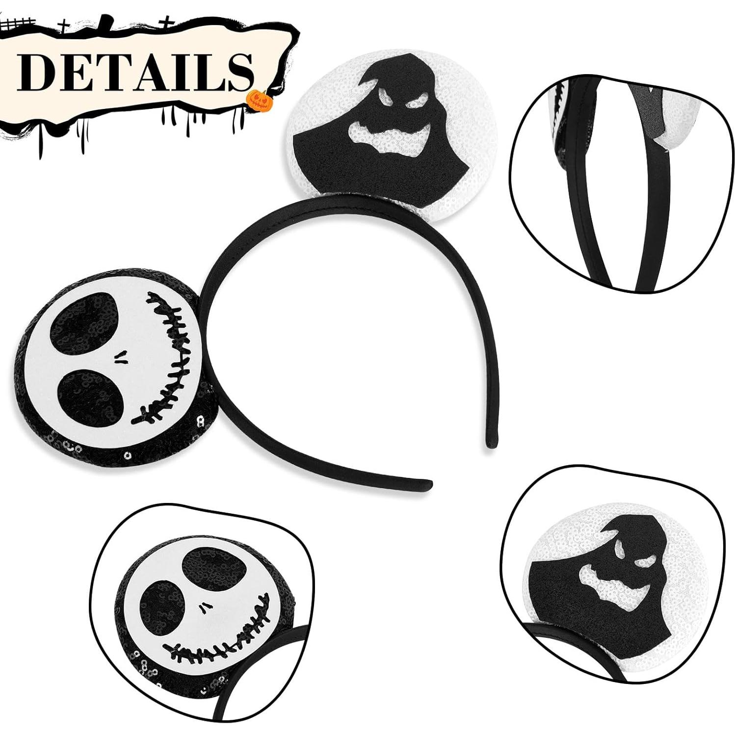 Diadema de orejas de ratón brillante YUNISS para Halloween