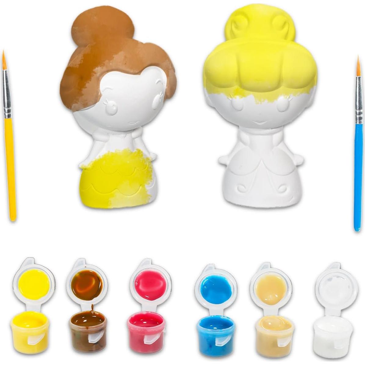 Kit de Pintura DIY Princesas Disney - 2 Figuras + 6 Pinturas