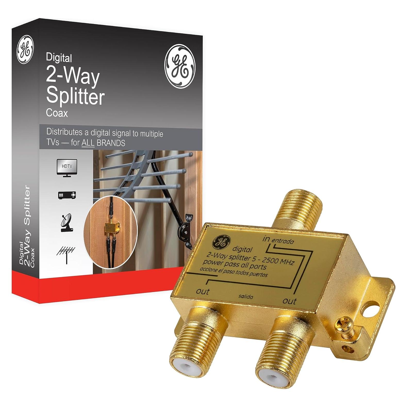 Divisor Coaxial Digital GE 2 Vías 2.5 GHz para TV y Internet